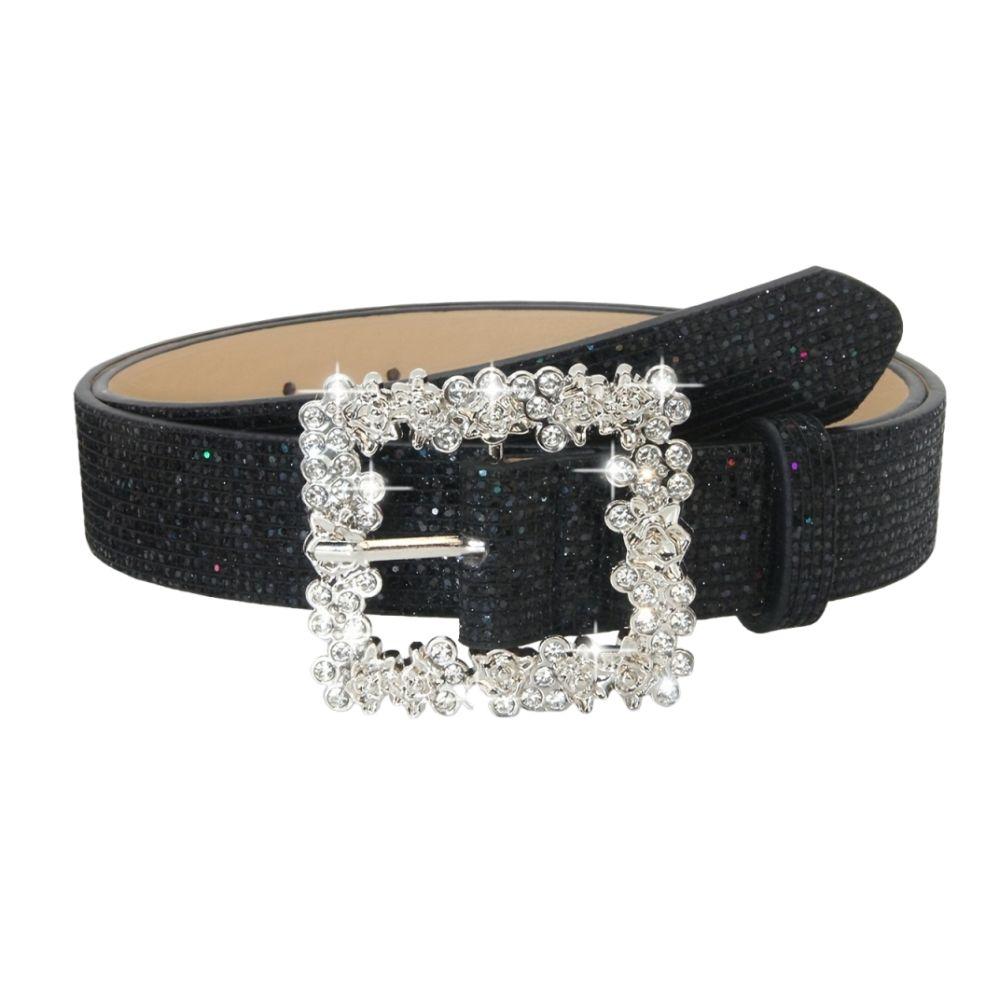Adjustable Rhinestone Waist Belt Luxury PU Leather Belt Women's Jeans Belt Versatile Use