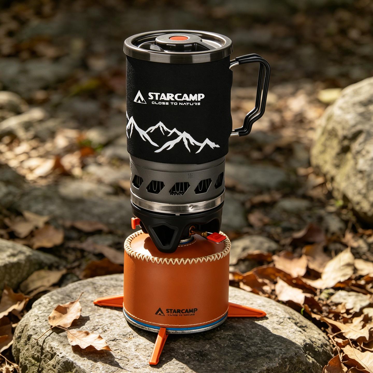 STARCAMP 900ml Outdoor Solo Backpack Hiking Camping Gas Stove Cooking System