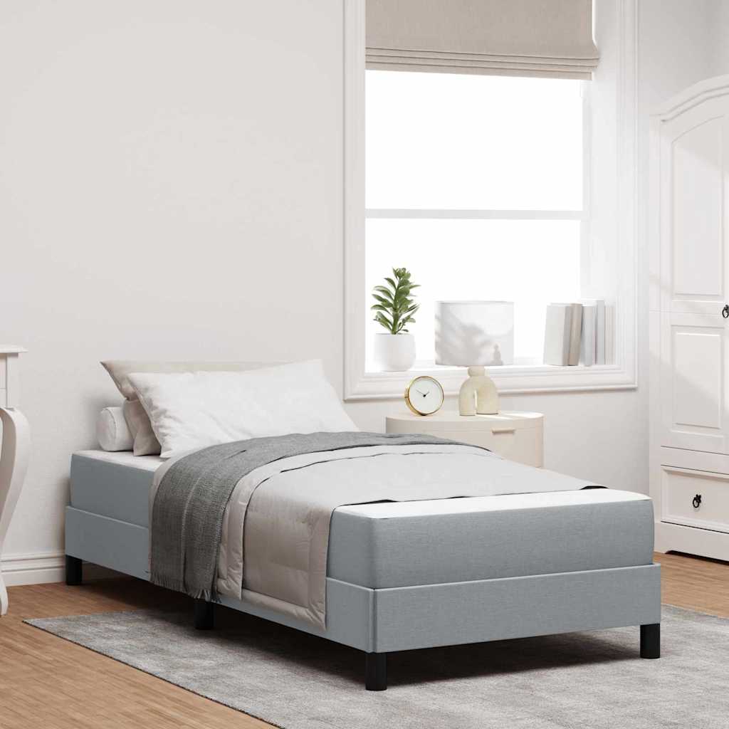 Box Spring Bed with Mattress Light Grey 80 x 200 cm Fabric