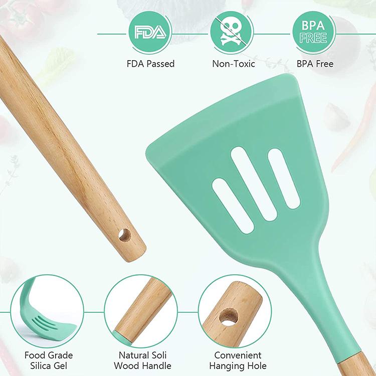 Top Seller 12 Pcs Kitchen Accessories Cooking Tools Kitchenware Silicone Kitchen Utensil Sets With Logo
