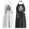 Król Królowa Pan Pani Nadruk Literowy Para Fartuch Kuchenny Wodoodporny Na Rocznicę, Ślub, Zaręczyny, Prezent Świąteczny