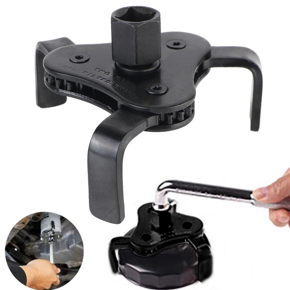Universal From 2-1/2 Inch To 4.5 Inch With 3 Jaw Uninstall Removal Key Adjustable Car Accessories Oil Filter Wrench Oil Filter Wrench Tool Set