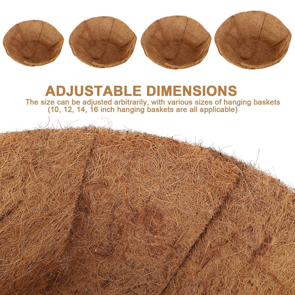 Hanging Basket Coco Liner 61cm Brown Foldable Cuttable Coconut Fiber Planter Liner