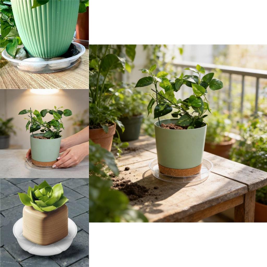 Plastic Flower Pot Tray With Pet Material And Dustproof Design For Garden And Home Use