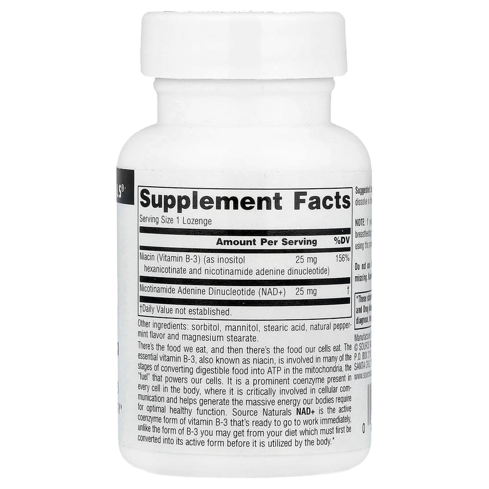 Source Naturals Coenzymated B-3 25mg Lozenge, 60 Tablets
