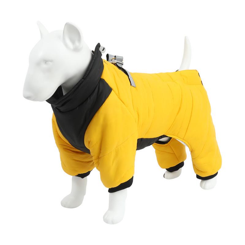 Winter dog four-legged cotton-padded coat new warm dog clothes windproof medium dog clothes pet clothing