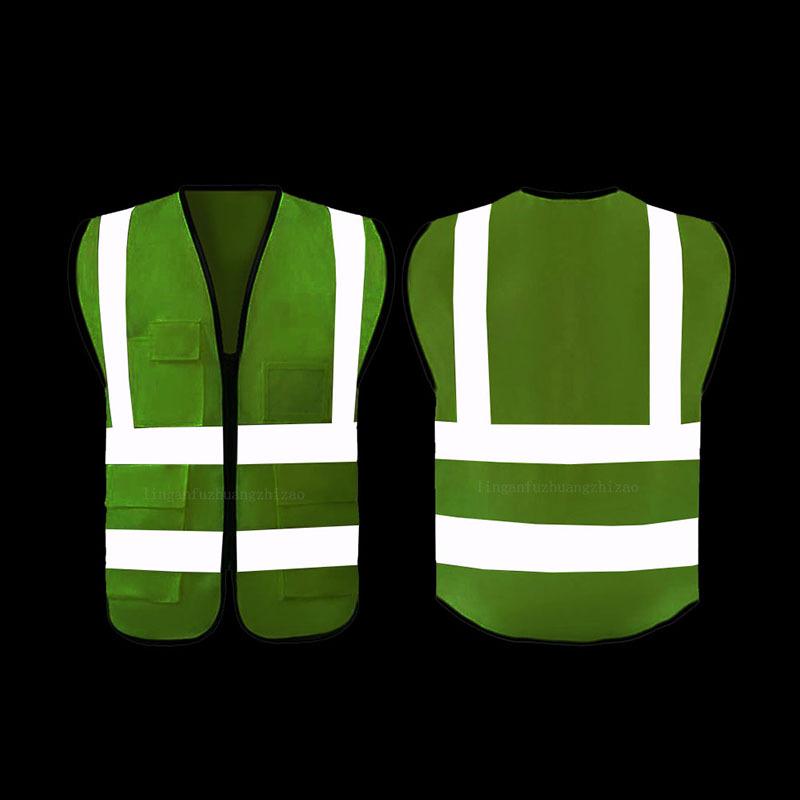 Multi-Pocket Reflective Vest for Sanitation & Construction with Printing