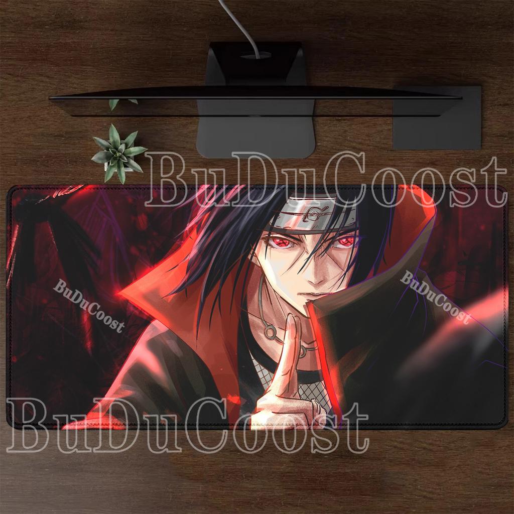 Naruto Uchiha Itachi Mouse Pad Computer XXL Office Accessories Desk Mat Keyboard Anime HD Printing Gaming Non-slip Base Mousepad