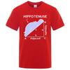Hippo Sleeping On Math Problem Print Unisex Tshirts Summer Breathable ONeck Short Sleeve Haruku Loose Tshirt Cotton Tops