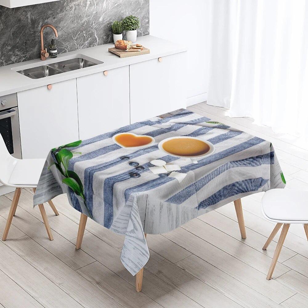 Gourmet Printed Tablecloth Anti-fouling and Waterproof Rectangular  Kitchen Restaurant Table Decoration