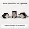 Tang Dynasty Eight-Edged Silver-Obsidian Spacer Beads for DIY Bracelets – Natural Crystal Luck Jewelry Accessory