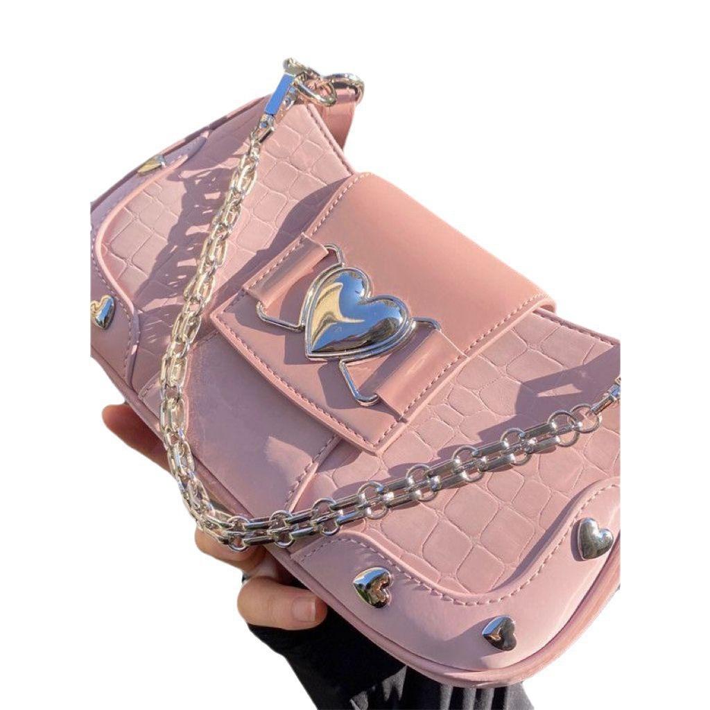 Small-scale Single-shoulder Underarm Bag, Fashionable In Light Pink, Fresh and Sweet. Single-shoulder Underarm Bag.