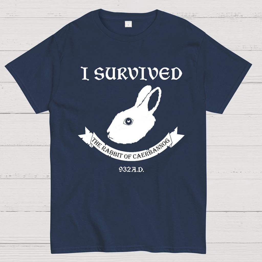 I Survived The Rabbit Of Caerbannog 932A.D Unisex 100% Cotton Summer Casual Cool Loose T-Shirt
