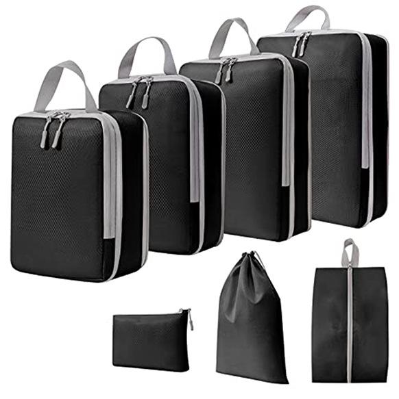 Compressible Travel Storage Bag Set: Large Capacity Suitcase Organizers & Digital Accessories