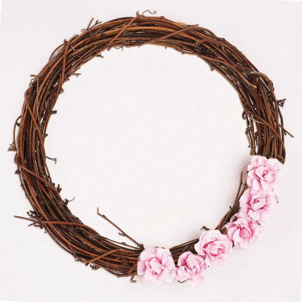 Natural Grapevine Wreath 30cm Rattan Twig Vine Branch Hoop for DIY Christmas Craft Decorative Vine Branch Garland