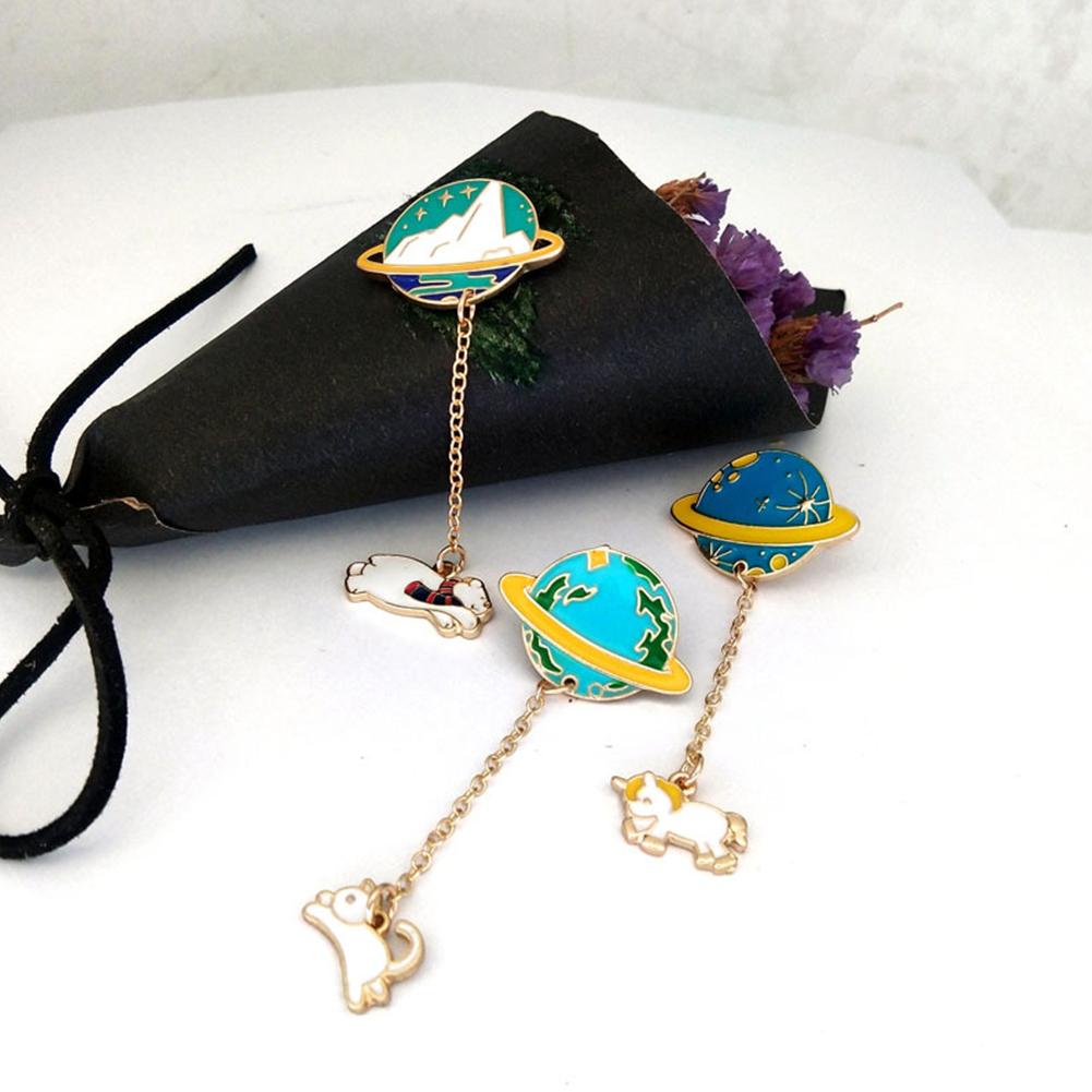 Space Travel Collection Enamel Pin Cartoon Planet Star Brooch Lapel Pin Custom Badge Gift