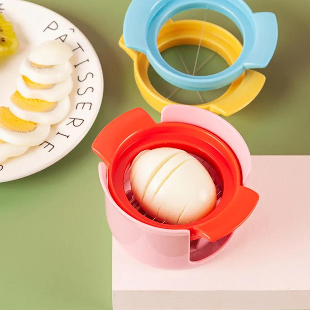 Egg Cutter 304 Kitchen 3-In-1 Preserved Egg Artifact Slicing Fancy Slicer Hard Boiled Eggs Stainless Steel Multifunctional 2