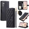 For Samsung Galaxy A54 5G Leather Case with Straps Wallet Rhombus Grid Phone Cover