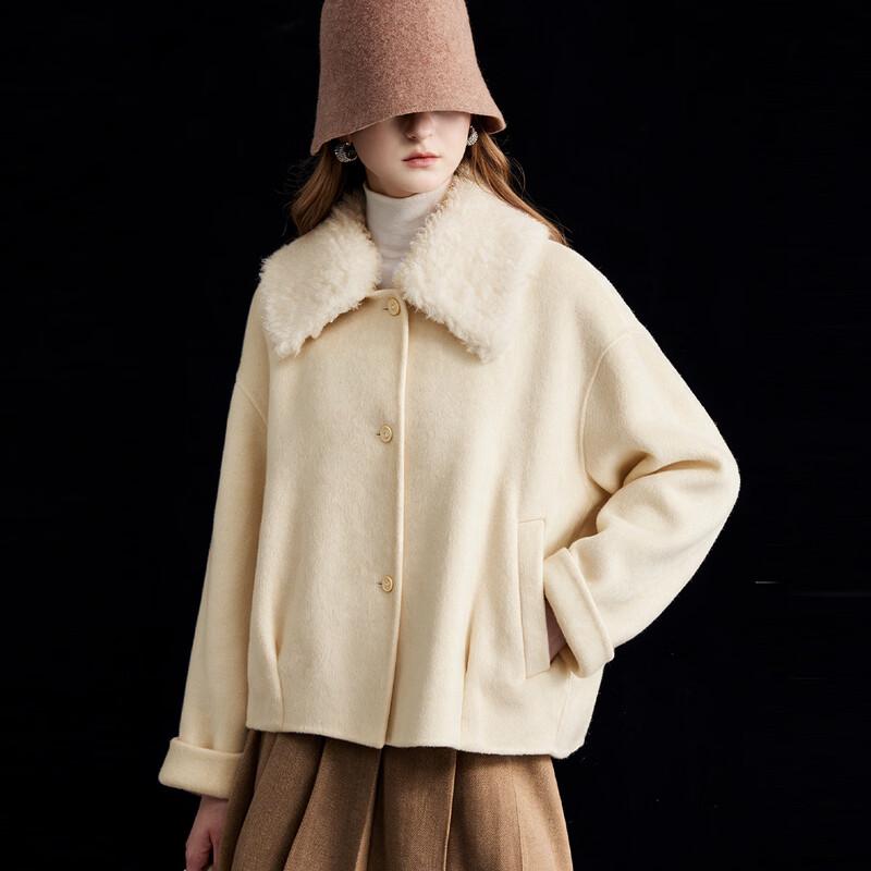 Wudao Women's Wool and Camel Hair Short Coat