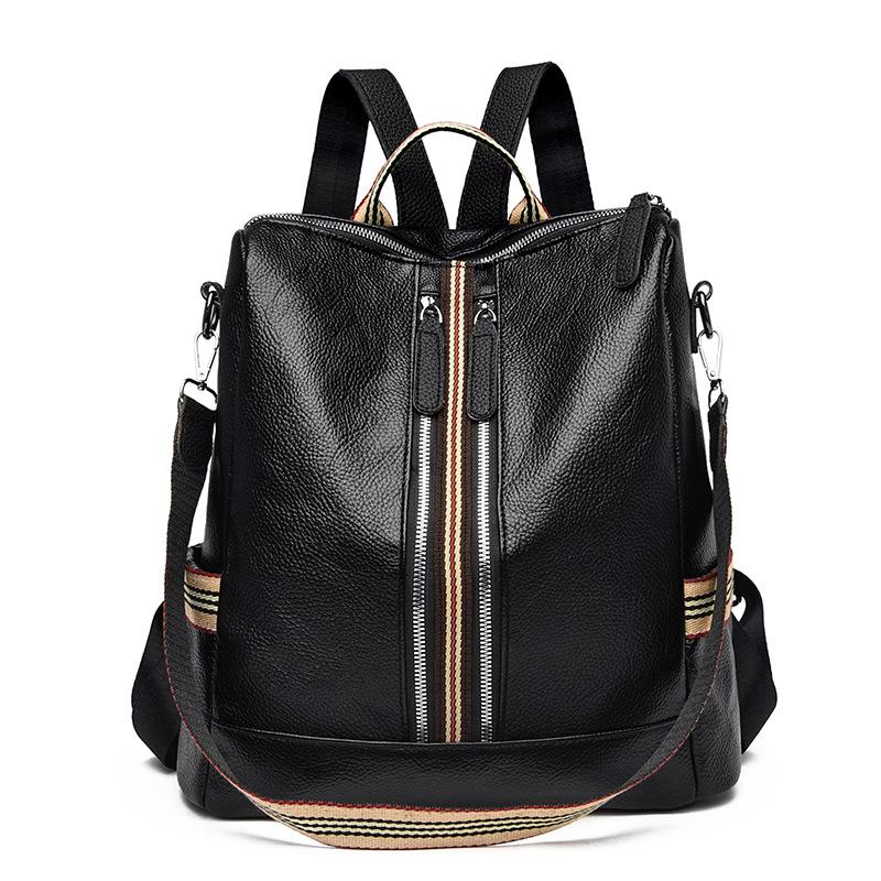 New Casual Travel Women's Backpack Retro Soft Leather High Women's Backpack Large Capacity Single-shoulder Backpack