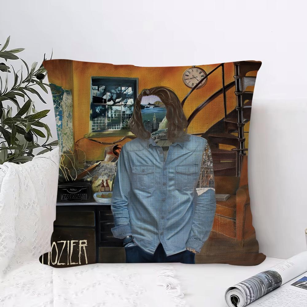 Hozier Cushion Cover Breathable Linen Pillow Cover SkinFriendly Home Decor Pillowcase with Hidden Zipper