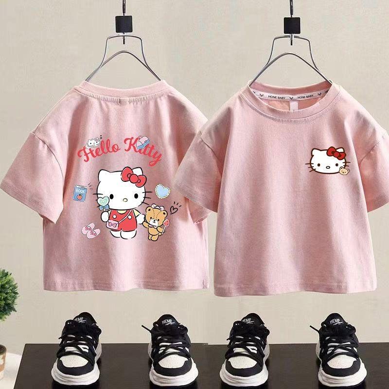 Children's cartoon print tops, children's clothing, T-shirts, short sleeves