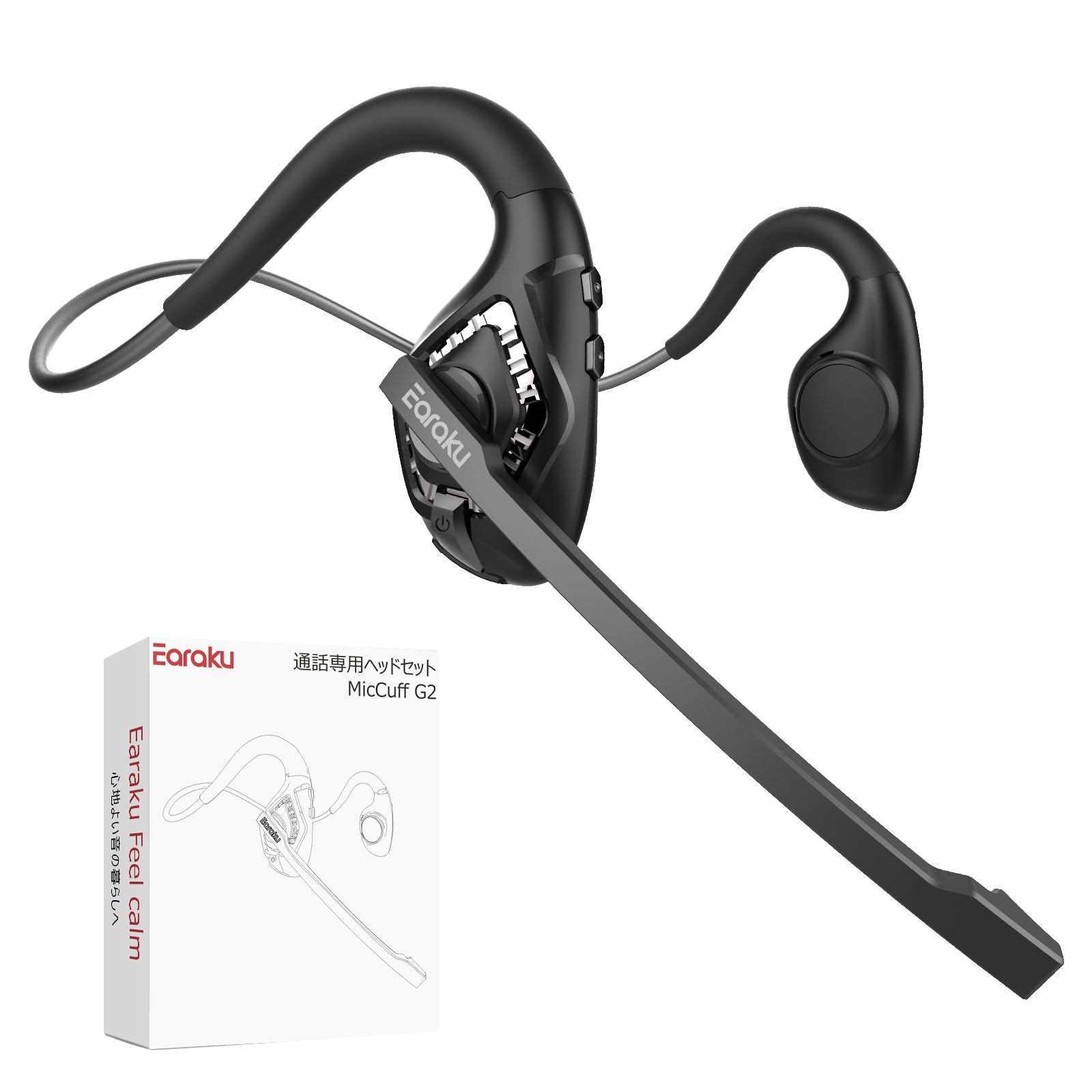 

Earaku Bluetooth Headset Calls Wireless Bluetooth Headset with ENC Noise Japanese Voice Open No Ear Mute Lightweight Dual Device Bluetooth Binaural чорний