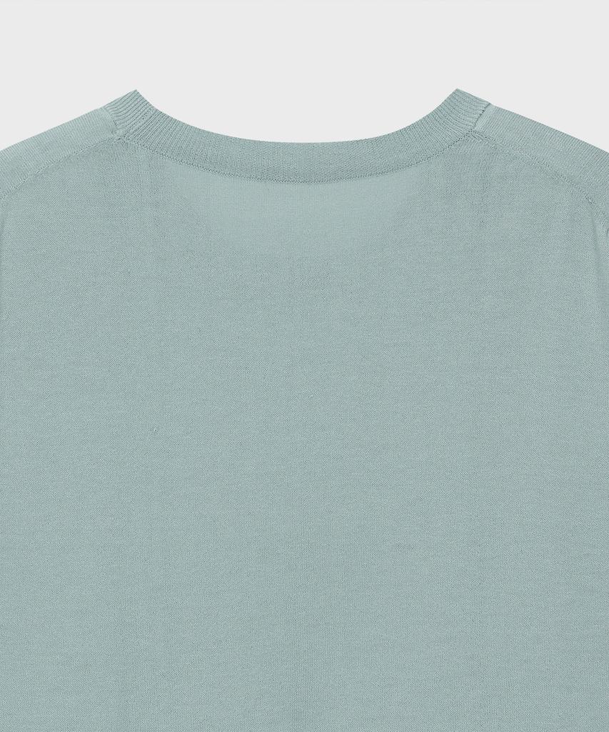 BASIC HOUSE Uni Cotton Round Neck Short Sleeve Knit Mint Lwkt3101