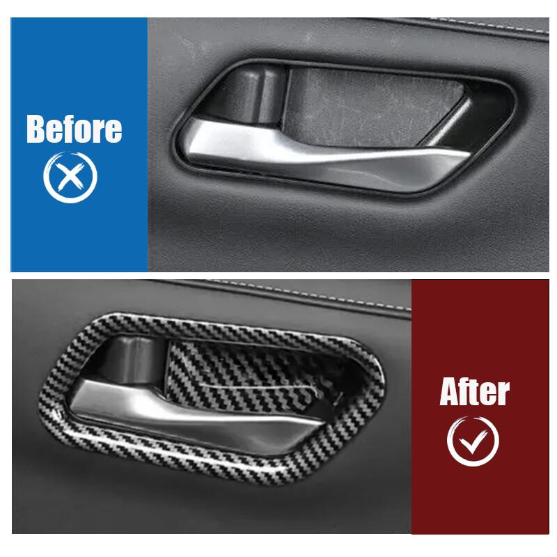 Carbon ABS For Nissan Sentra 2020-24 2023 Car Inner Door Handle Bowl Cover Trim