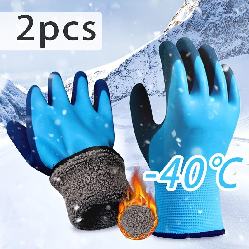 1 pair Thickened Cold-Resistant Blue Gloves | Anti-Low Temperature & Non-Slip Design Unisex Household Gloves,Cold Weather Gloves