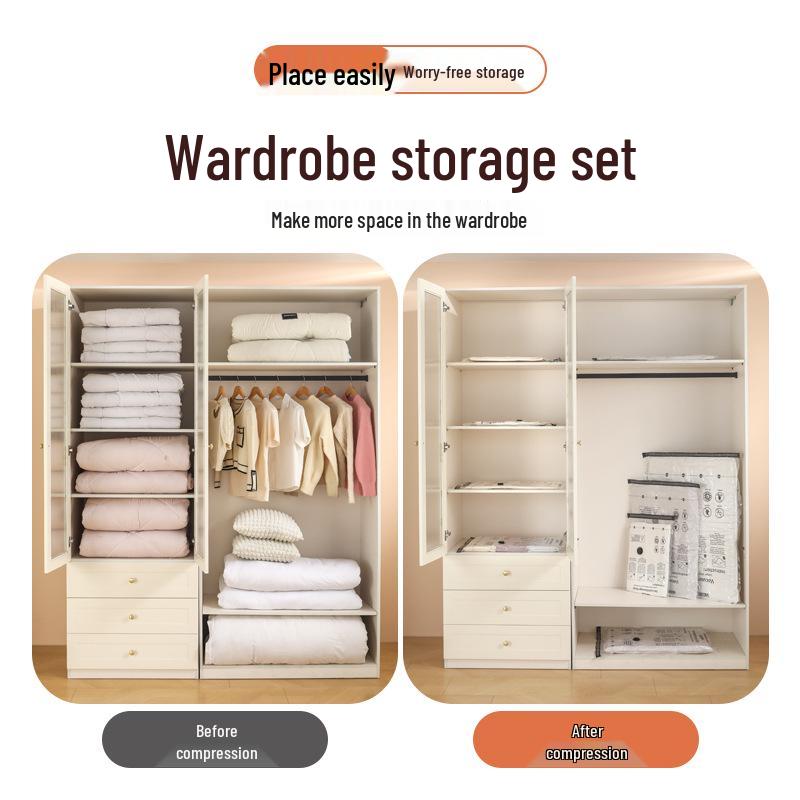 Warning: Vacuum Storage Compression Bag with Air Pump for Jackets, Quilts, and Clothes