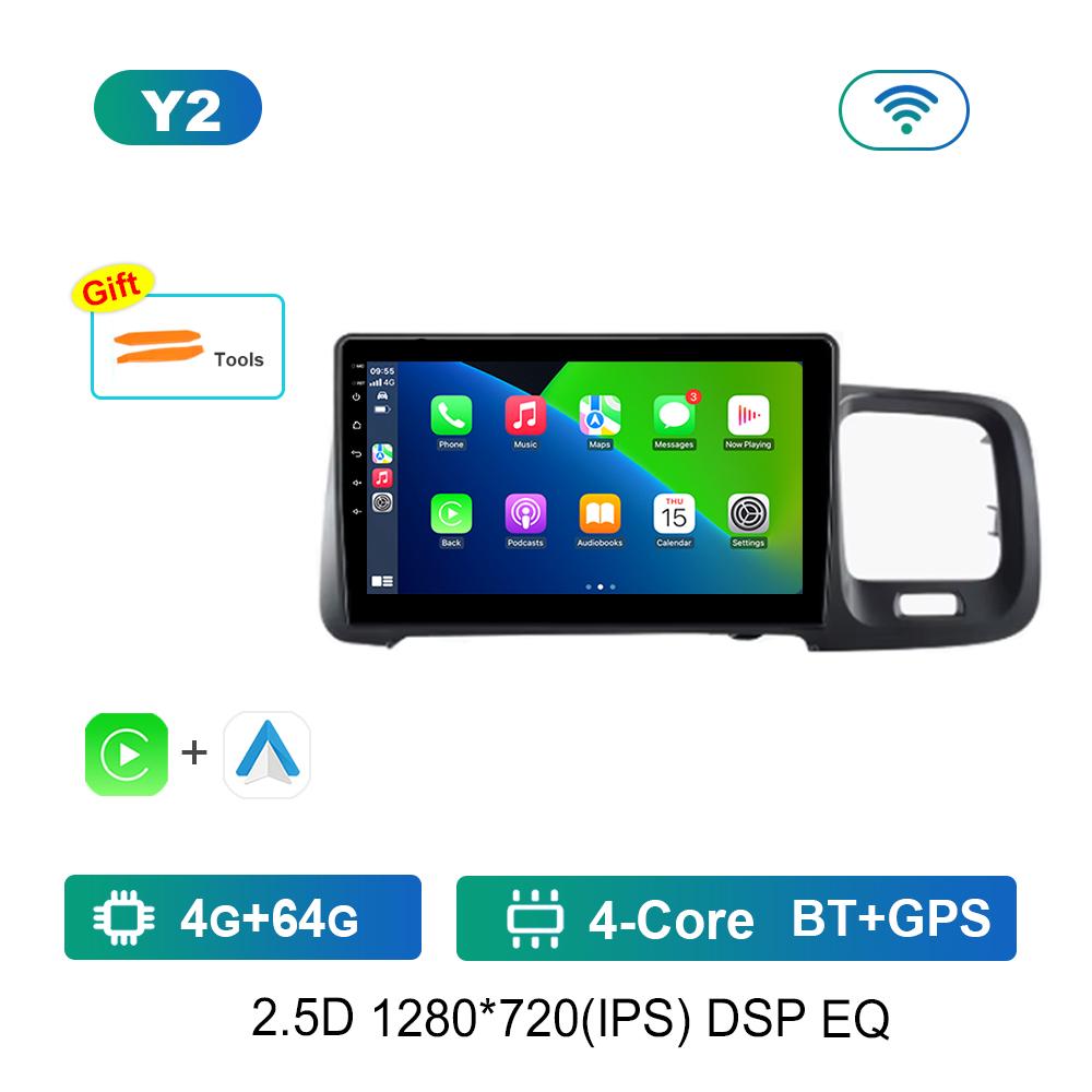 Carplay Car Radio Multimedia Player 9 Inch  for Volvo S60 V60 2011 - 2013 Android System Bluetooth Navi GPS QLED Screen WiFi 4G