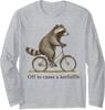 Off To Cause A Kerfuffle Raccoon Meme Design Long Sleeve T-Shirt