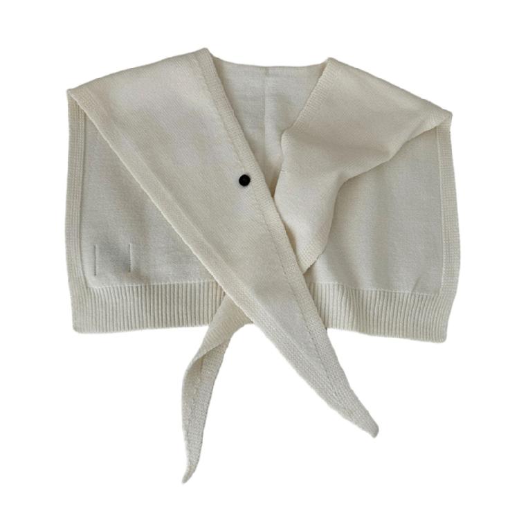 Stylish Cropped Shoulder Wrap Scarf Lightweight Polyester Shawl Elegant Women's False Collar Fashion Outerwear