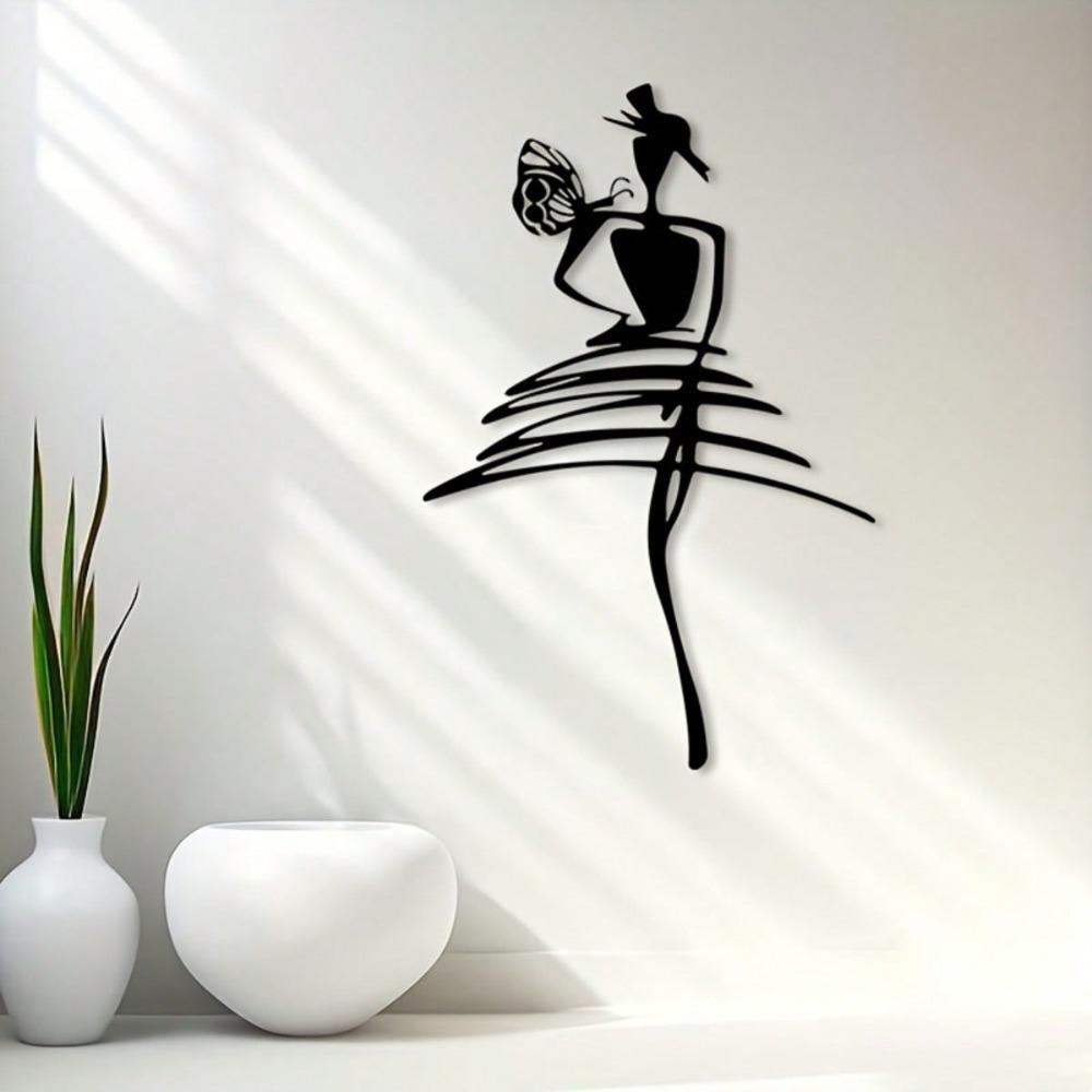 Metal Wall Art Female Silhouette Modern Home Decor Rustproof Iron