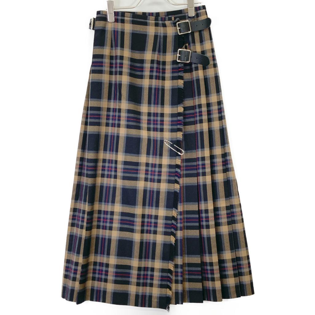 O’Neil of Dublin IR-015 Brown X Black Check Wool Wrap Skirt Skirt US8 Brown / BlackUsed