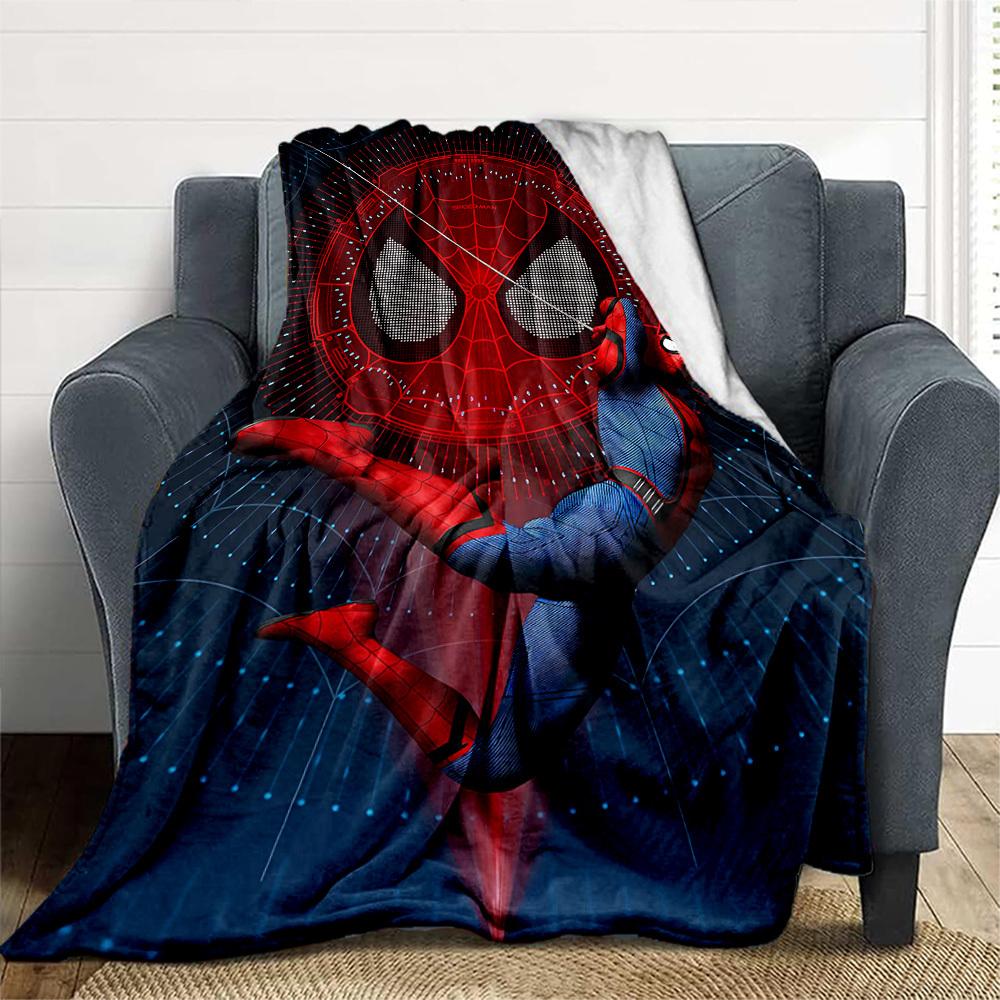 Spider-Man Web Outdoor Flannel Throw Blanket - HD Printed Lightweight Soft Warm All-Season Blanket for Sofa, Bed, Travel, Camping 1203044