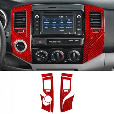 8Pcs Red Carbon Fiber Interior Center Air Vent Cover Trim For Toyota Tacoma 4WD
