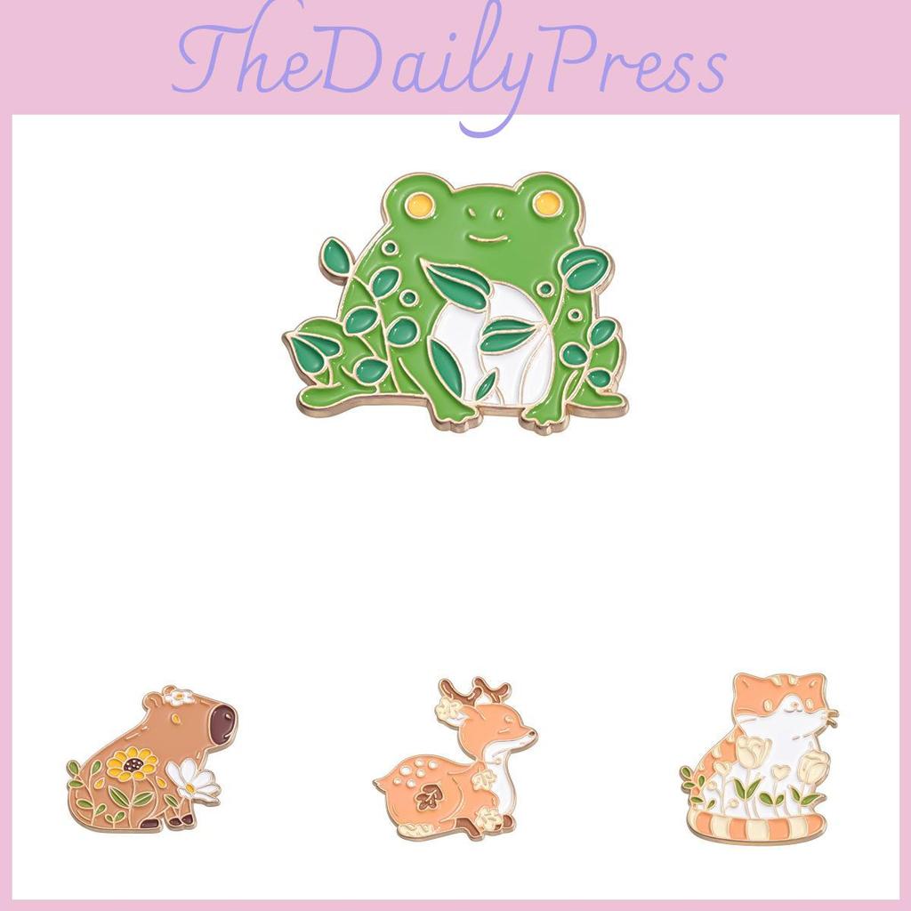 Creative Cartoon Animal Floral Metal Brooch Adorable Gift For Students And Adults