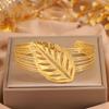 Titanium steel , wide version open leaf multi-layer steel wire K gold-plated leaves, personalized tide brand stainless steel 