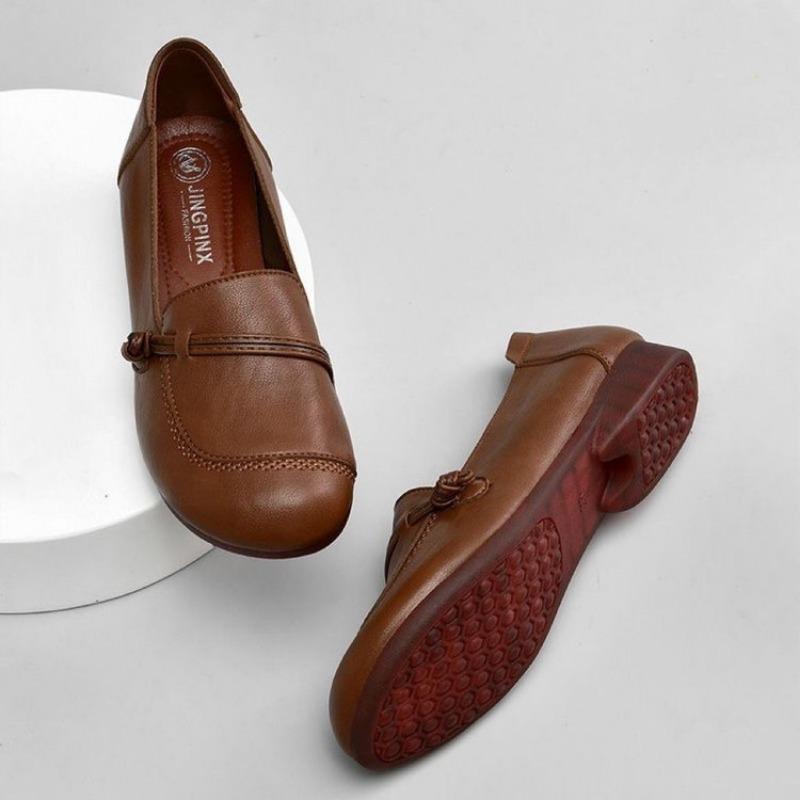 

Ретро обувь эластичная мягкая поверхность мягкая подошва плоская подошва весна и осень новая универсальная с мелким вырезом на одной педали женская обувь 41 коричневый