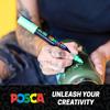 Posca Mitsubishi Pencil Punta Fine Rotonda 15 PC3M15C Penna a Base d'Acqua, Punta, Pennino, Colori,