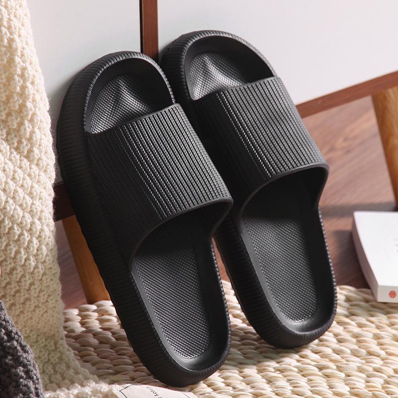 Fashion Summer Slippers Men Women Couple Solid Slides Comfortable Non-slip Bathroom EVA Cloud Soft Indoor Flat Home Cushion Shoes