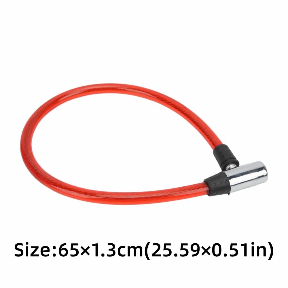 

3 Colors Bike Anti Theft Lock 65cm*13mm Steel Wire Lock Portable Bike Lock Cable Outdoor Equipment червоний