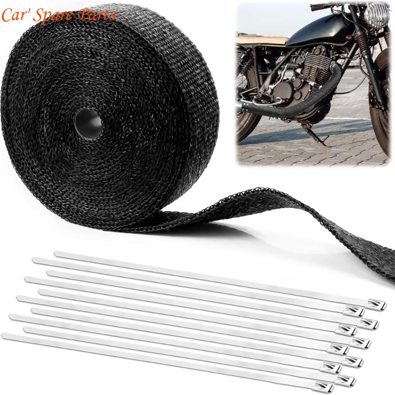 Y4UA Motorcycle Fiberglass Heat Tape Exhaust Pipe Insulation Thermal Heat Wrap Cotton Heat Insulation