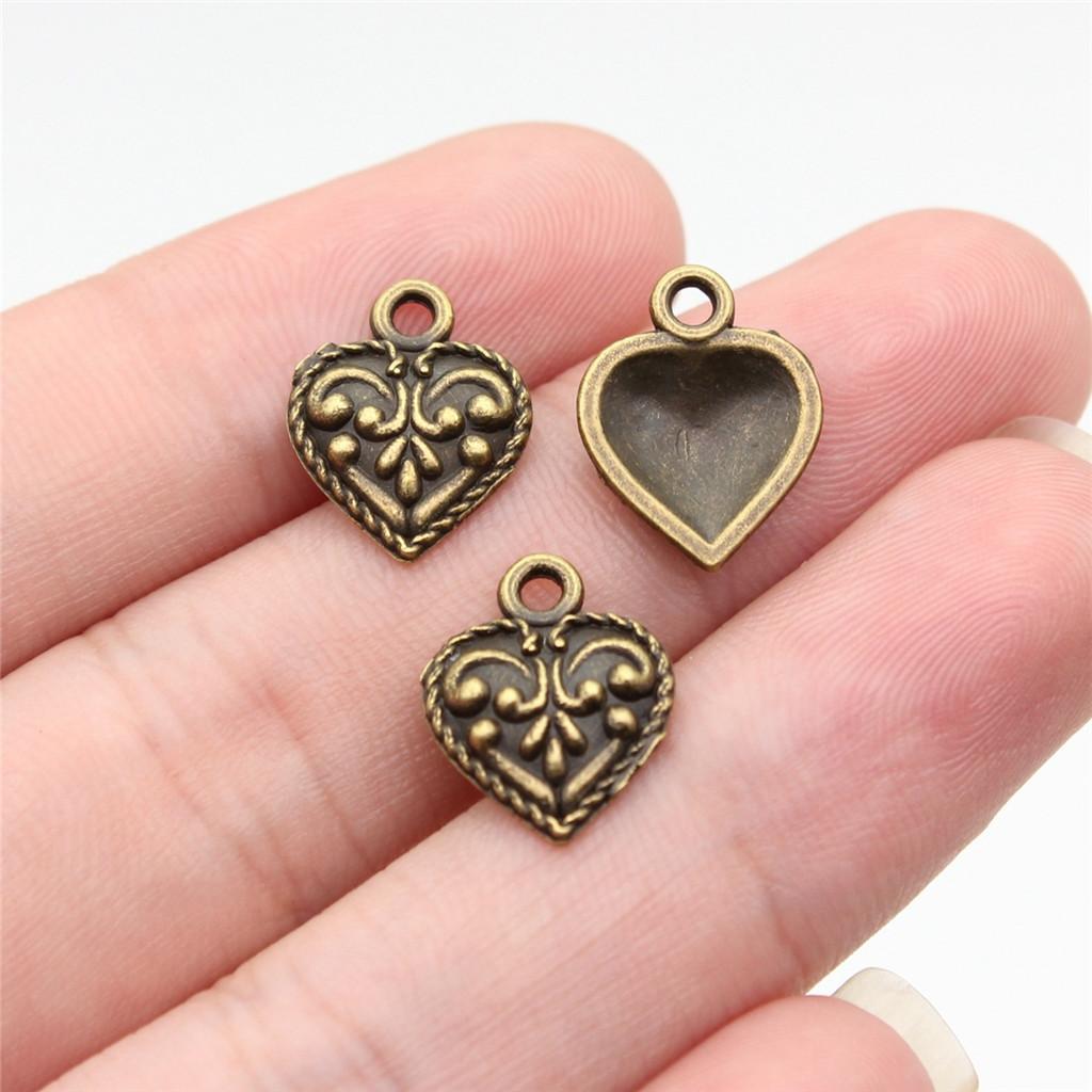 Charms Peach Heart Love Pendants Wedding Jewelry Findings QC094