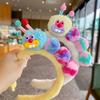 Caterpillar Headband Girls Plush Texture Cartoon Shape Rich Color Makeup Wash Face Hair Hoop Hair Fixing Accessory