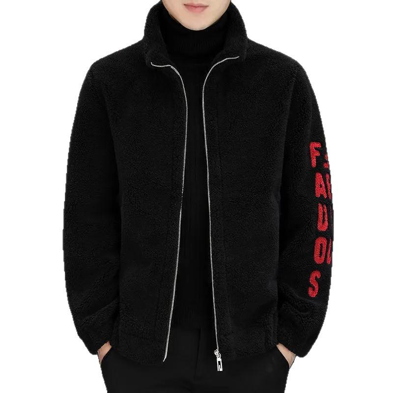 

Men s 2025 Thick Hooded Lambswool Jacket - New Autumn/Winter Style, Warm and Casual Outerwear 4XL (190-210 lbs)