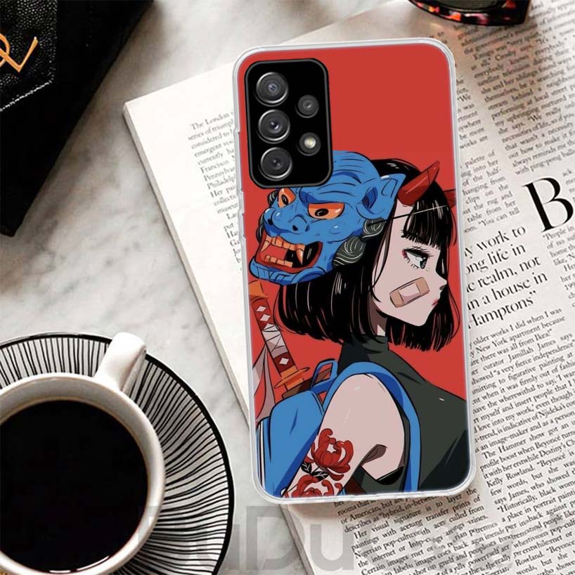 Japanese Style Anime Girl Phone Case For Samsung Galaxy A15 A14 A54 A13 A53 A12 A52S A55 A22 A23 A24 A32 A33 A34 A25 A35 A03S A0