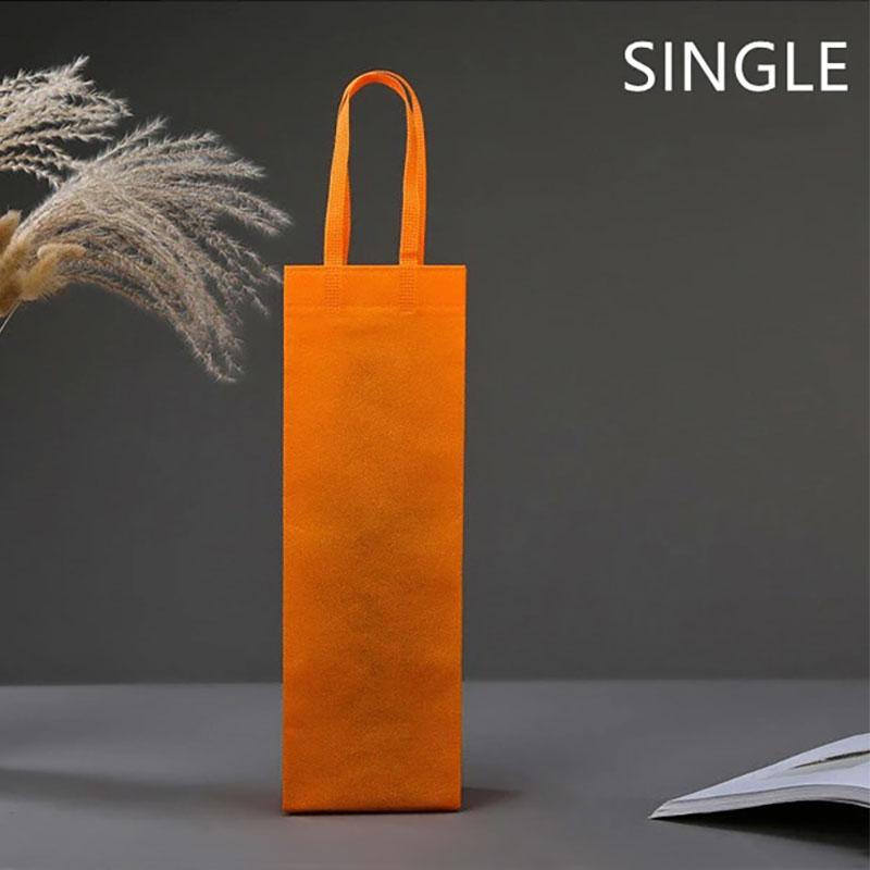 30pcs Nonwovens Champagne Beer Waterproof Gift Bag Color Single Double Bottle Red Wine Bottle Hand Handle Packaging Pouches